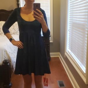 The Mariah blue and green plaid holiday dress